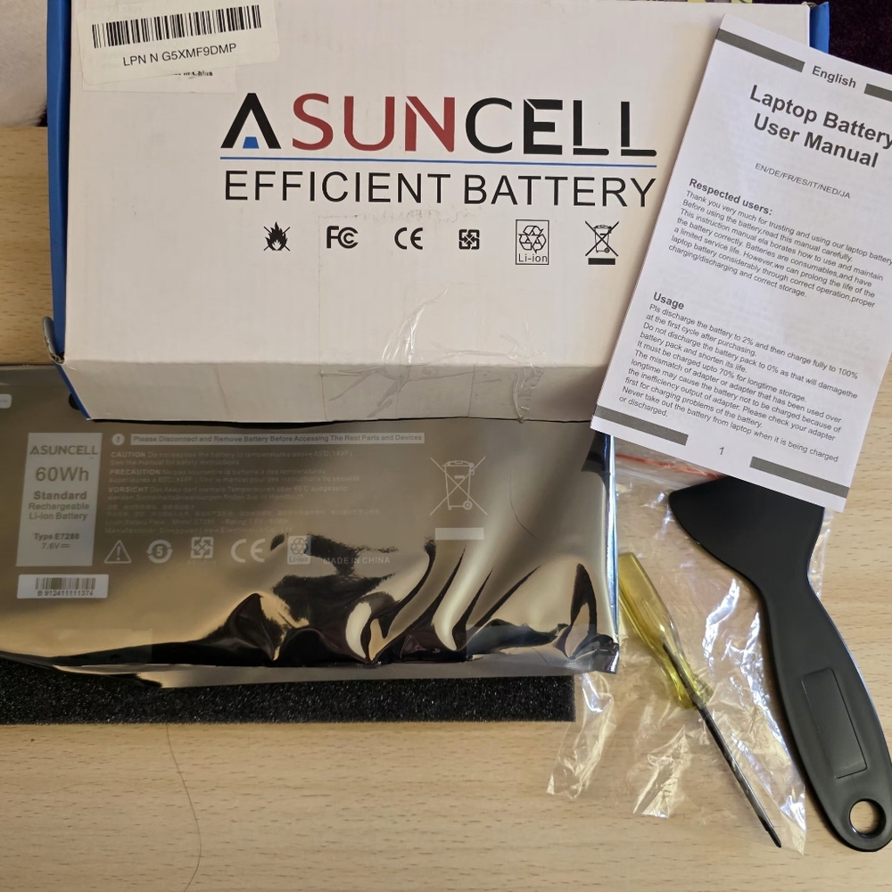 Dell Latitude 12 E7280 60Wh Asuncell Replacement Battery, NEW